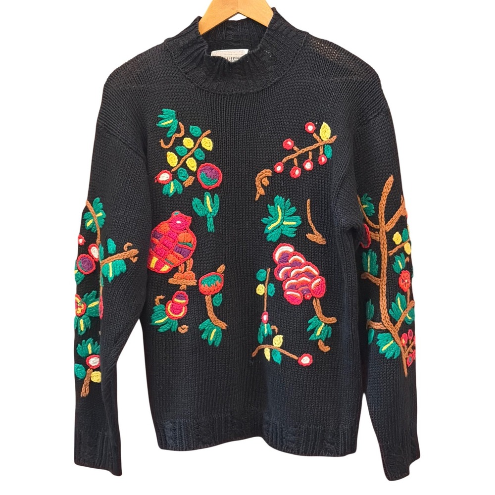 Vintage The Import Workshop Sweater Cottagecore Grandma Core Botanical Whimsical
